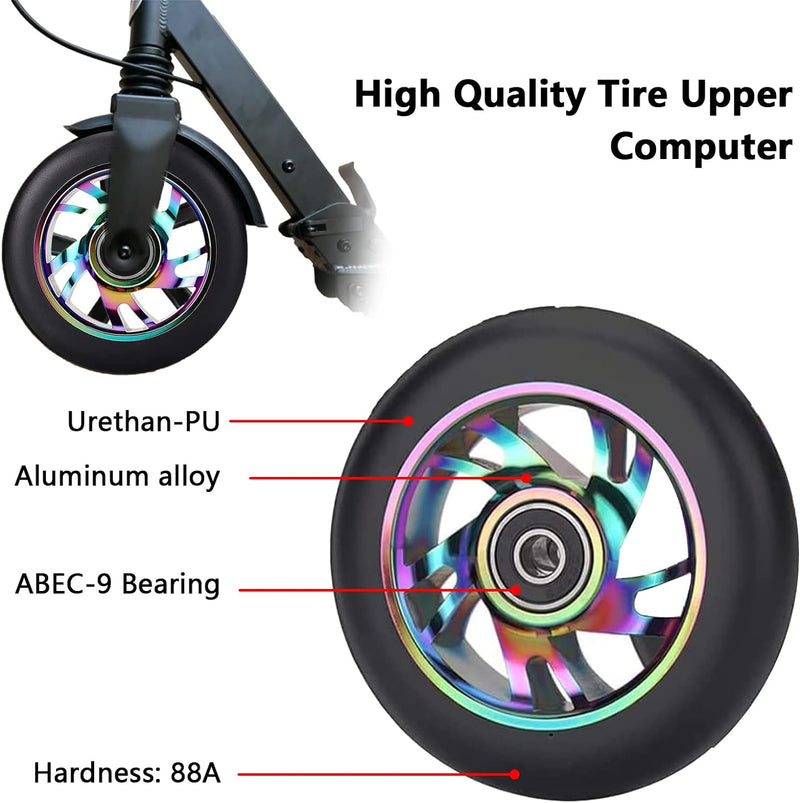 Scooter Ersatzräder, 2 Stück 110mm Stunt Scooter Ersatzräder 88A Vollreifen Scooter Rollen Räder mit