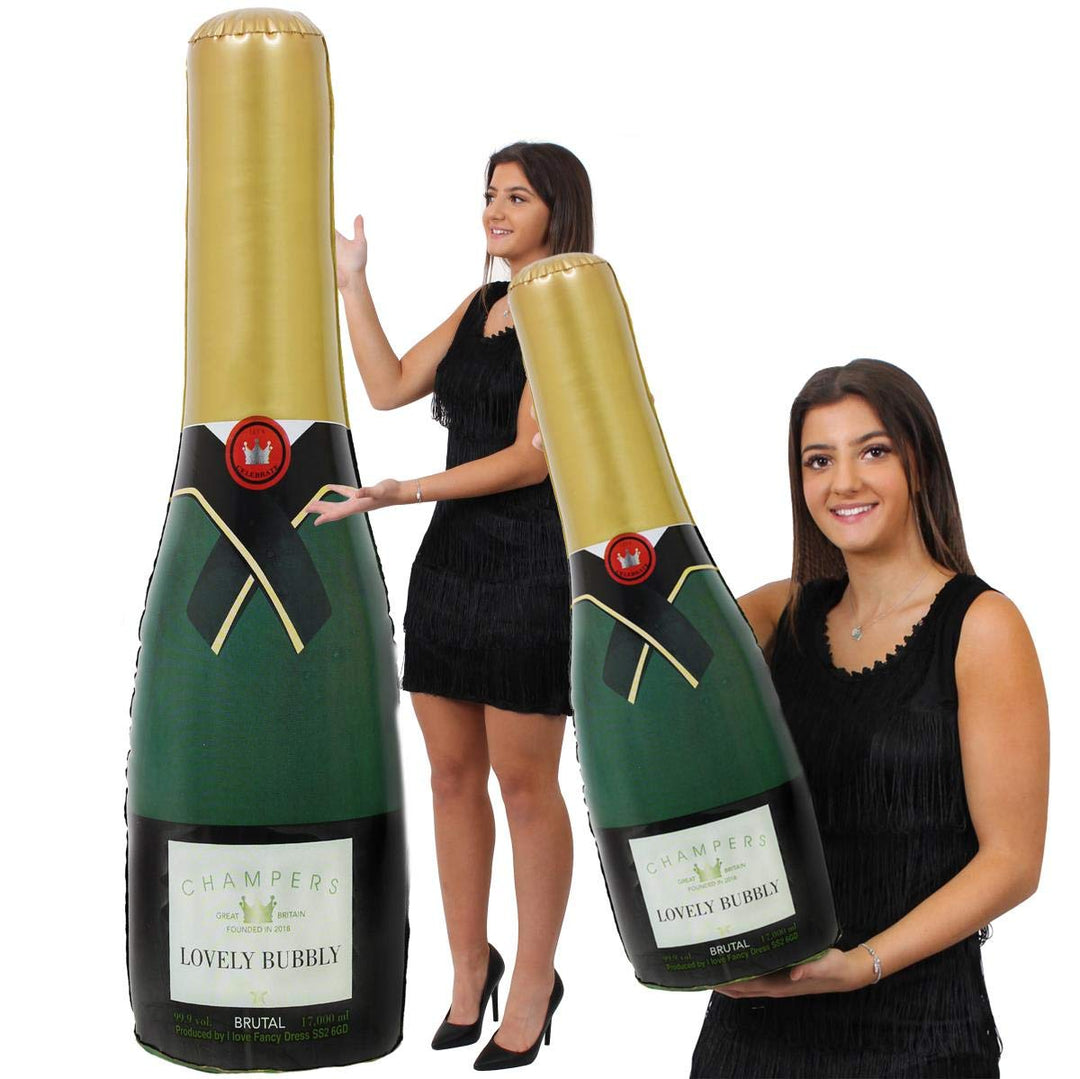 2 x aufblasbare Champagnerflaschen – inklusive 1 x riesige 180 cm grosse Flasche (180 cm hoch) und 1