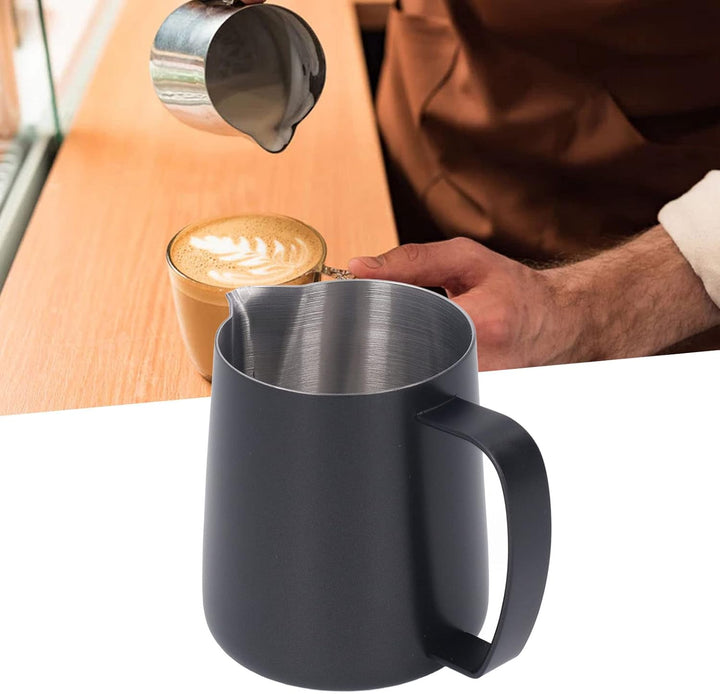 Milchkännchen, 450 Ml, 304 Edelstahl, Milchaufschäumer, Kaffeekaraffe, Cappuccino, Milchaufschäumer,
