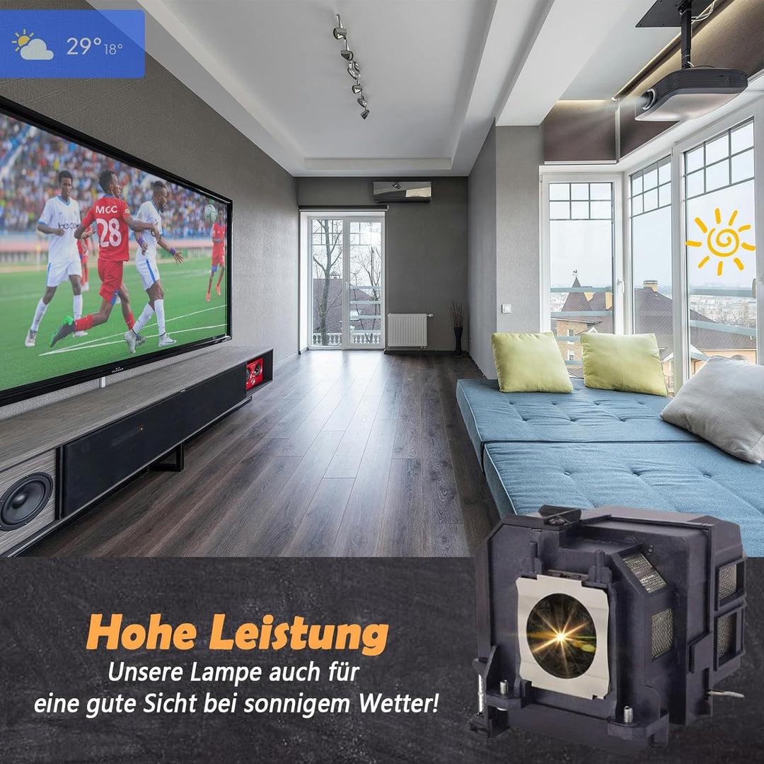 Supermait EP90 A+ Qualität Ersatz Projektor Lampe mit Gehäuse, kompatibel mit Elplp90, Fit für EB-67