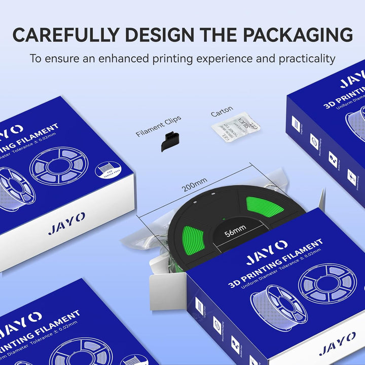 JAYO PLA Filament 1.75 mm, 3D Drucker Filament, Massgenauigkeit +/- 0.02mm, 1.1 KG Spule (2,4 lbs),