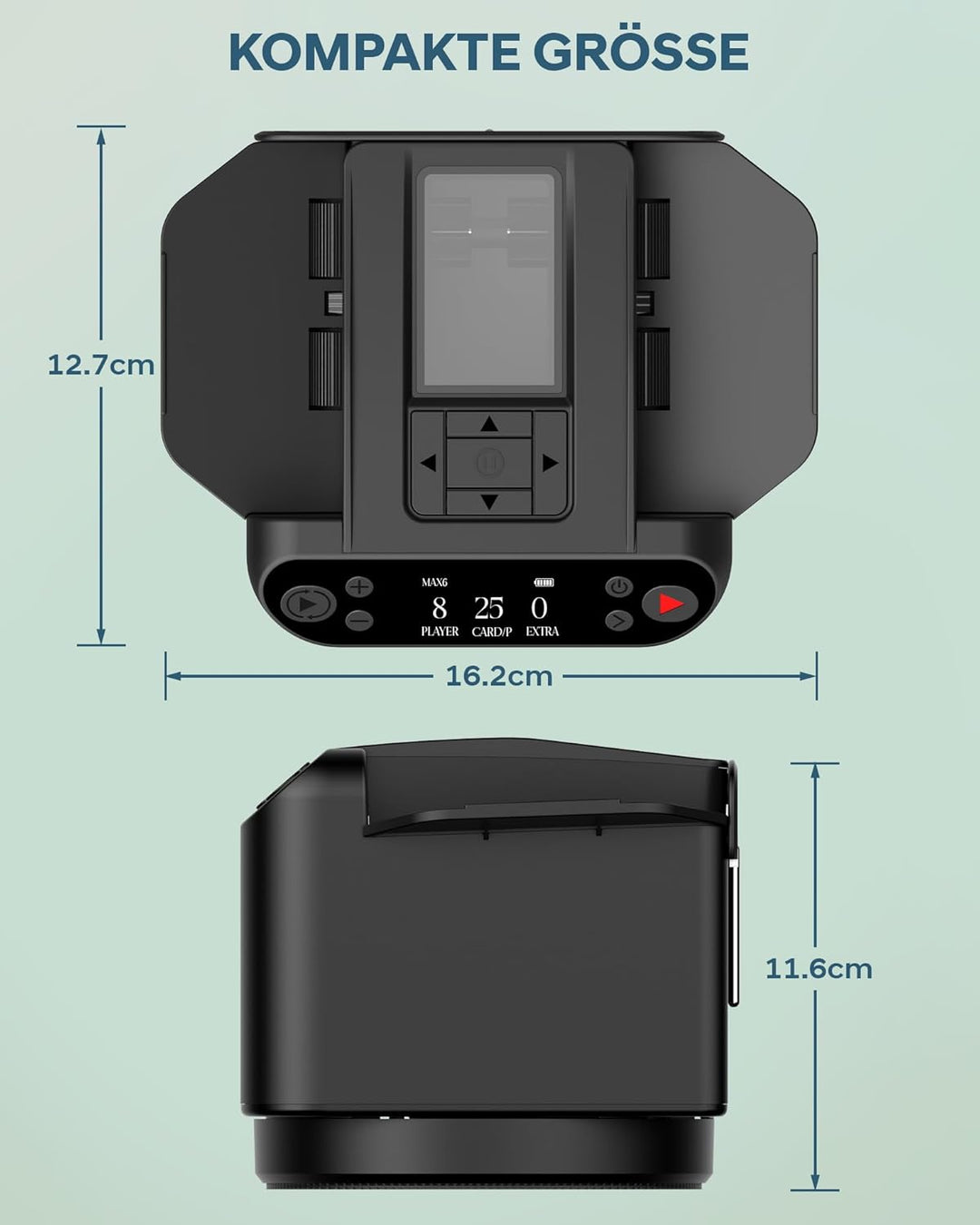 Automatischer Kartenmischer und Austeiler, 360° Drehung für 1–2 Decks, Kartenmischmaschine Kartenmis