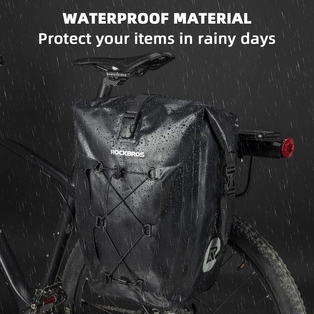 ROCKBROS Gepäckträgertasche Fahrradtasche für Gepäckträger 25L-32L 100% Wasserdicht Hinterradtaschen