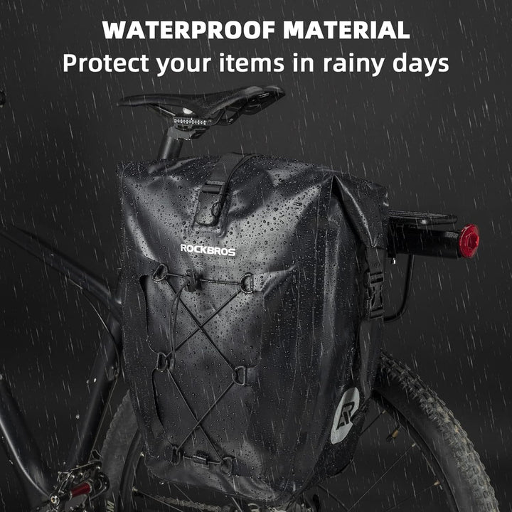 ROCKBROS Gepäckträgertasche Fahrradtasche für Gepäckträger 25L-32L 100% Wasserdicht Hinterradtaschen