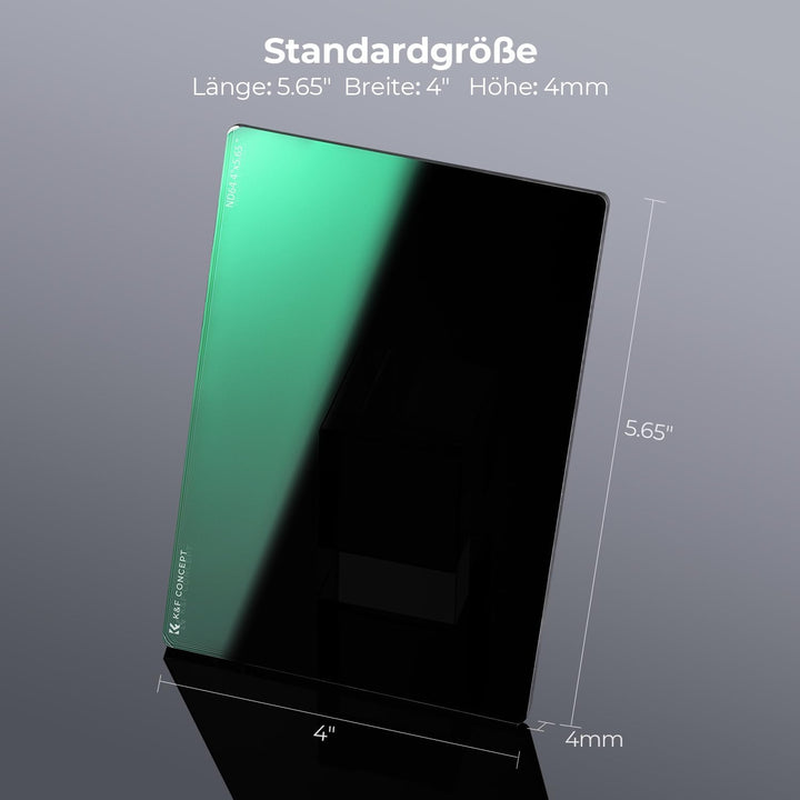 K&F Concept 4 x 5,65" ND64 Filter(6 Blendenstufen),Dicke 4mm Rechteckfilter quadratischer Graufilter