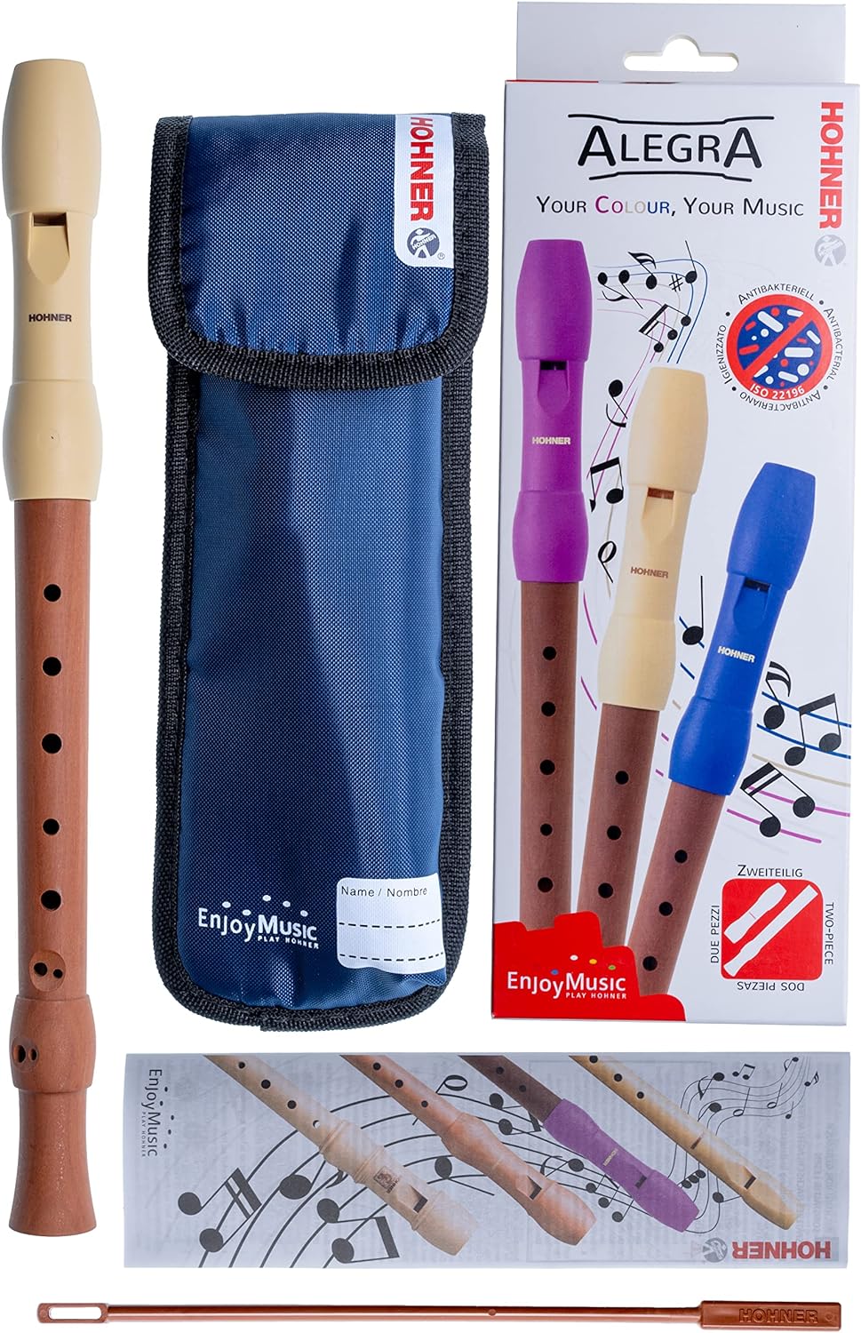 HOHNER Blockflöte, Alegra Line, elfenbein, barock, zweiteilig