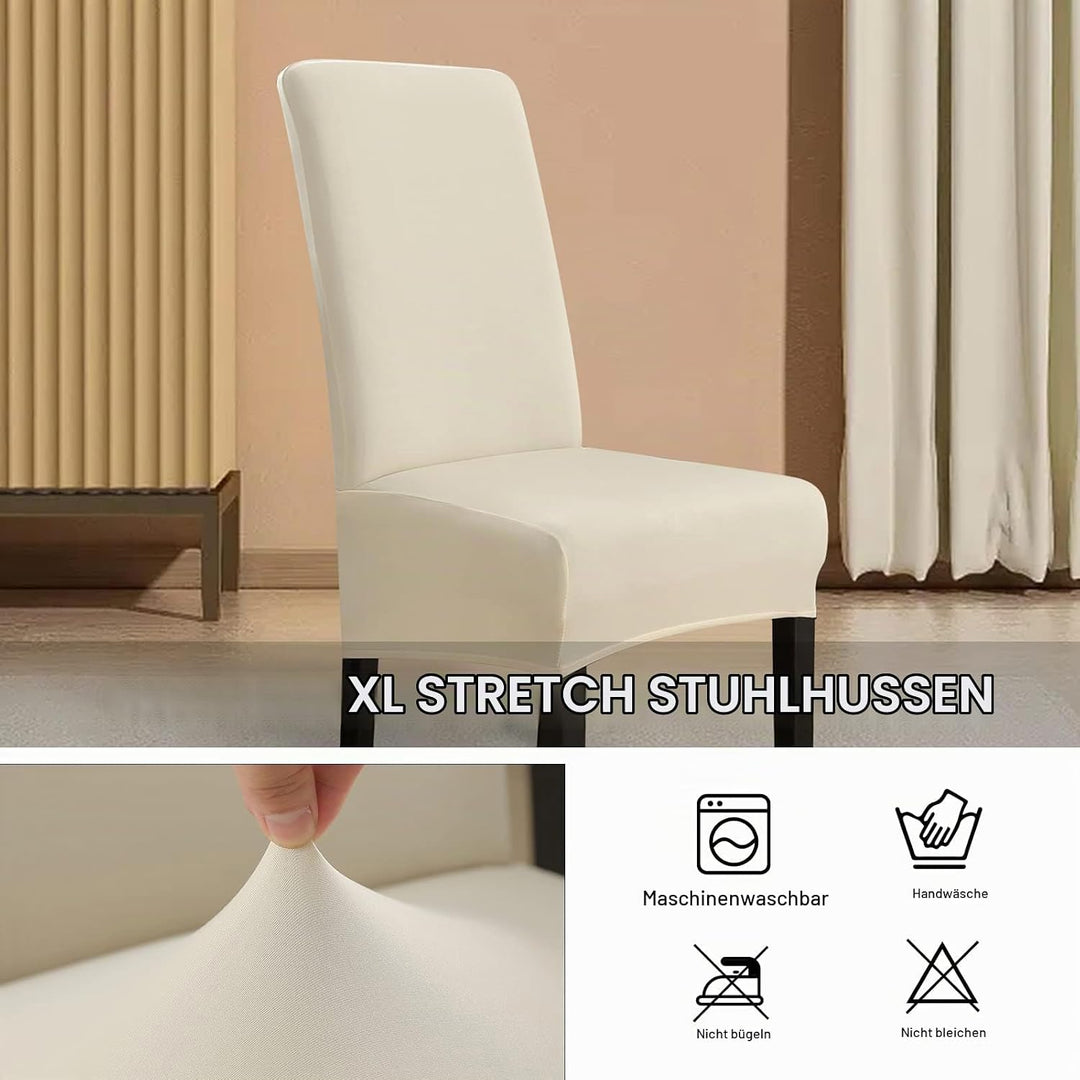 Lydevo Stuhlhussen XL 4er Set Stretch Stuhlhussen Schwingstühle XL für Esszimmerstühle Spandex Unive