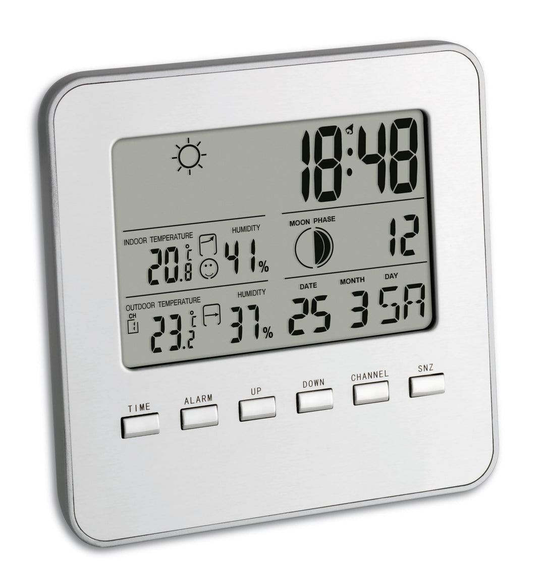 TFA Dostmann 35-1098 Quadro Funk-Wetterstation, Aussentemperatur, Innentemperatur, Mondphasen, Raumk