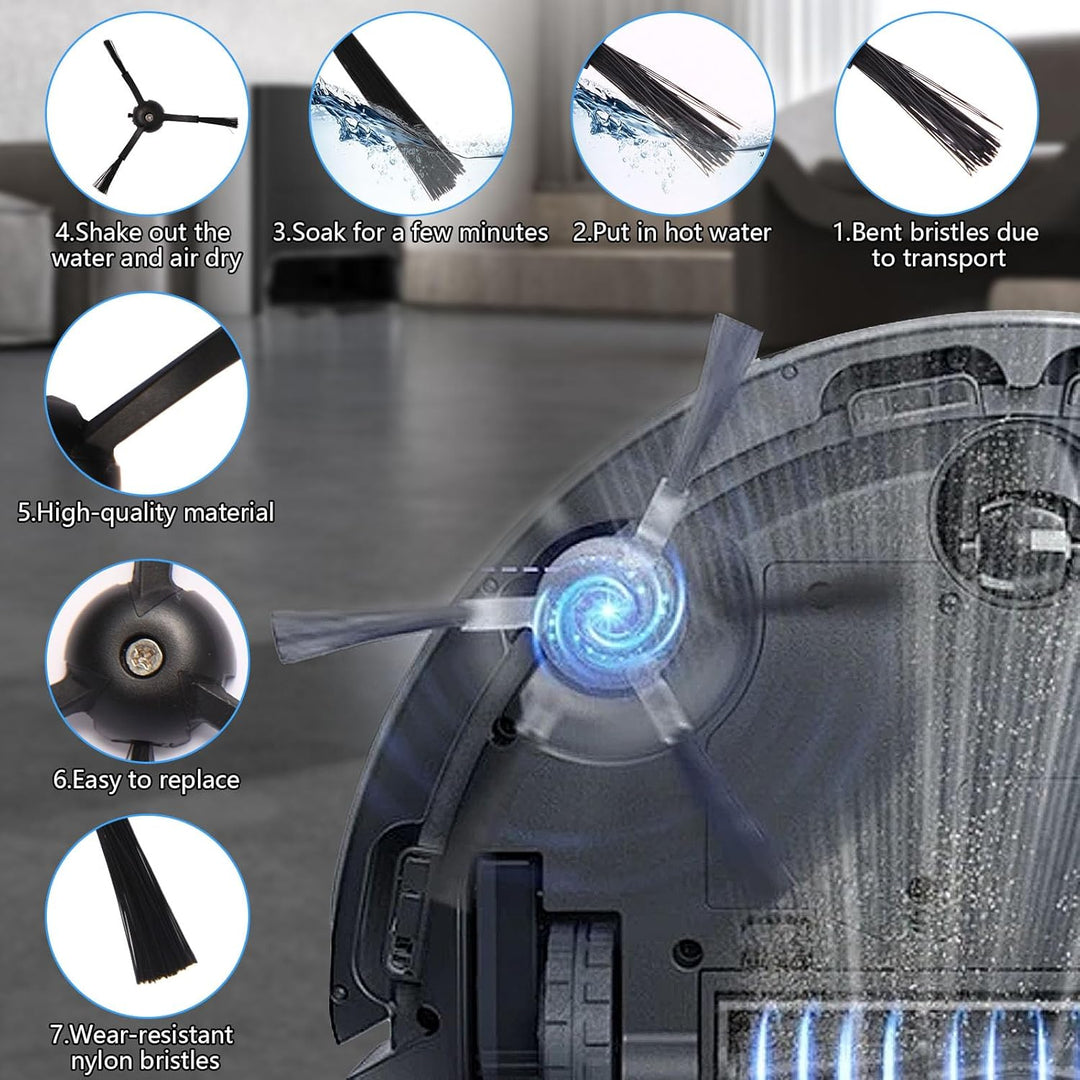 Zubehörset für Roborock S8 Pro Ultra 4*Saugroboter, Ersatzteile Enthält Hauptbürsten Filter Staubbeu