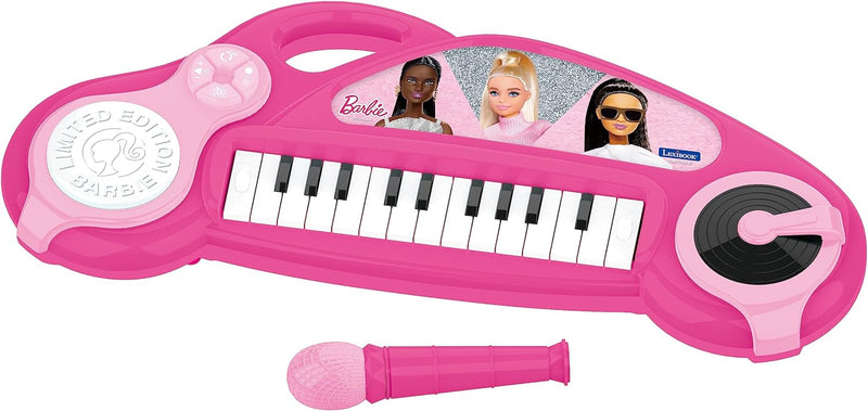 Lexibook Barbie Elektronisches Klavier für Kinder mit Lichteffekten, Mikrofon, Schlagzeug, integrier