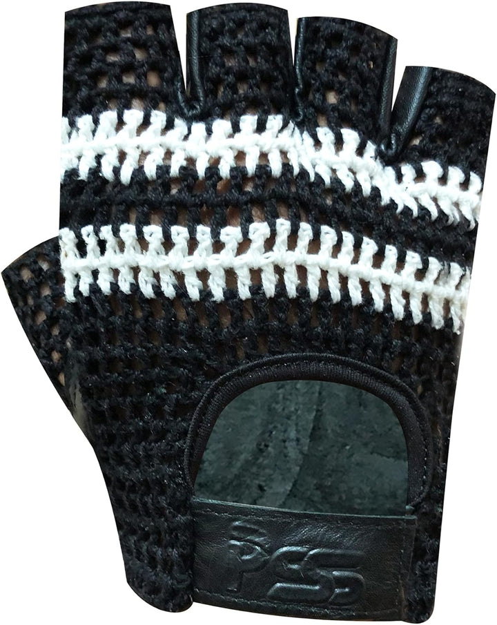 PSS Fingerlose Halbfinger Gepolstert Leder Netz Handschuhe Herren Manner Muskeltraining Bodybuilding