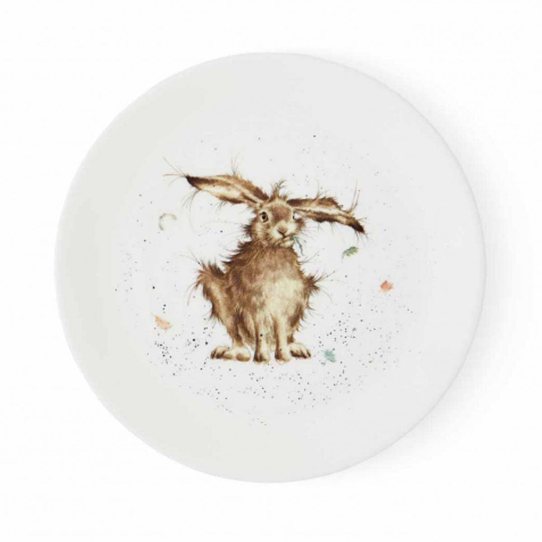 440s Wrendale Designs Porzellan-Kuchenteller Hase Morgenmuffel ca. 20,5cm D Dessert-Platte Frühstück