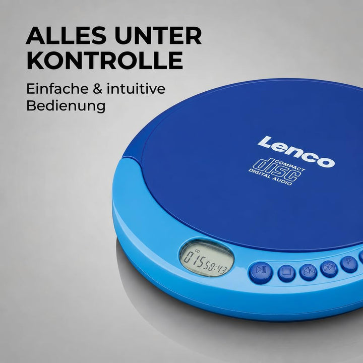 Lenco CD-011 - Tragbarer CD-Player Walkman - Diskman - CD Walkman - Mit Kopfhörern und Micro USB Lad
