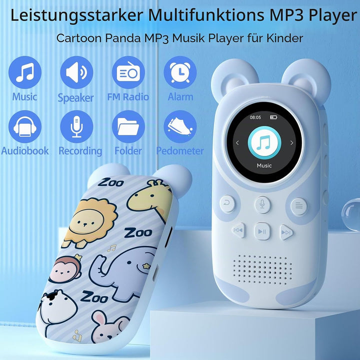 PINHUI Kinder MP3 Player Bluetooth 5.3 mit 32GB, musikplayer für Kinder,Lautsprecher, Aufhängeschnur