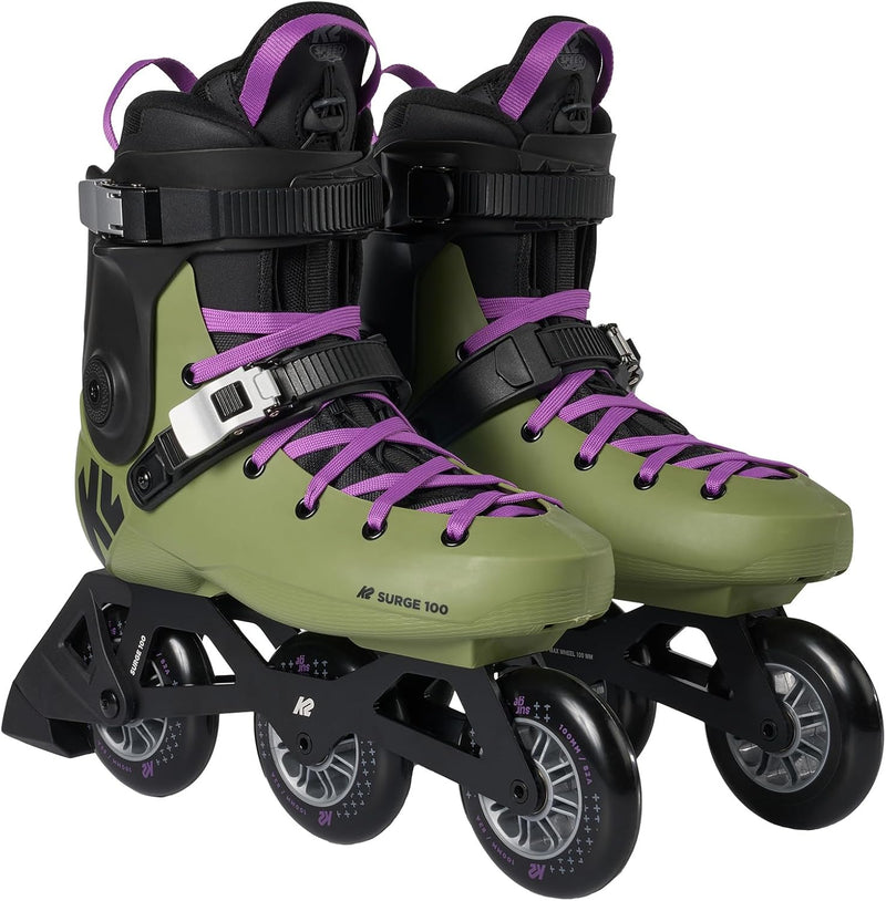 K2 Unisex – Erwachsene Surge 100 Hardboot Inline Skate EU: 44.5 (Mondo: 290 / US: 11 olive - purple,