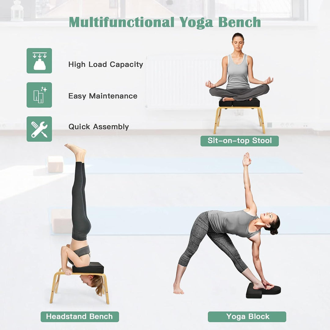 Yoga Kopfstandhocker，Kopfstandhocker，Kopfstandstuhl für Gleichgewichtstraining, Inversion Stool w/So