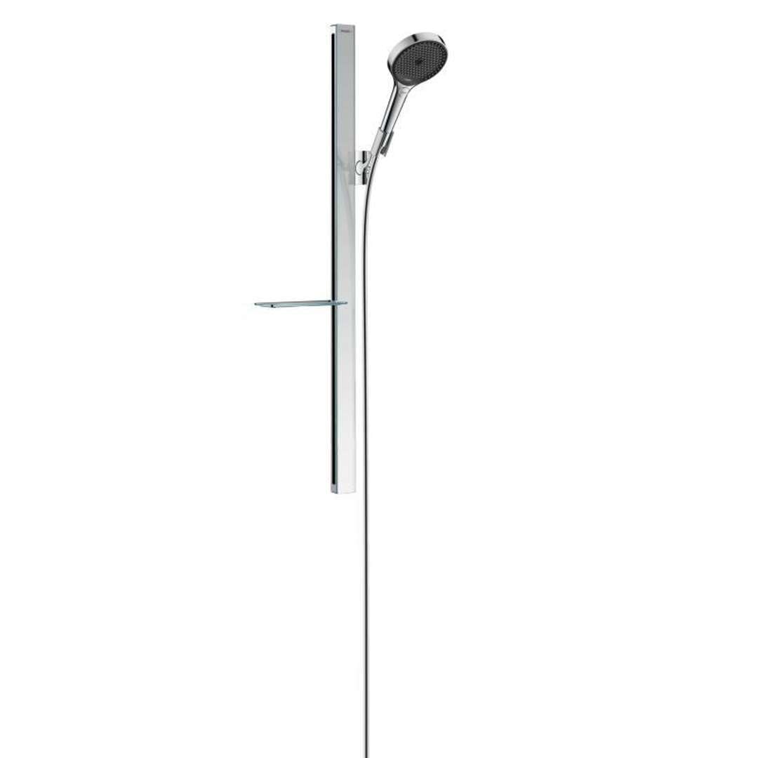 hansgrohe Duschsystem Rainfinity (Duschkopf, Stange 90cm, Seifenschale, 3 Strahlarten) chrom 3 Strah