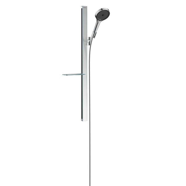 hansgrohe Duschsystem Rainfinity (Duschkopf, Stange 90cm, Seifenschale, 3 Strahlarten) chrom 3 Strah