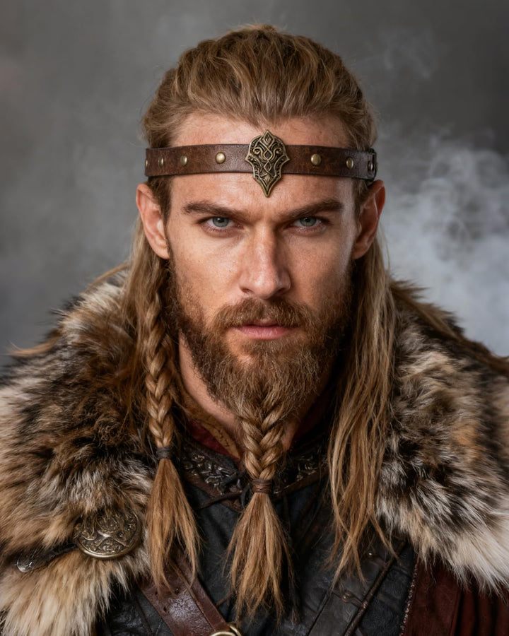 keland Stirnband Wikinger Leder Mittelalter Kopfschmuck für Damen Herren Halloween Cosplay Mittelalt