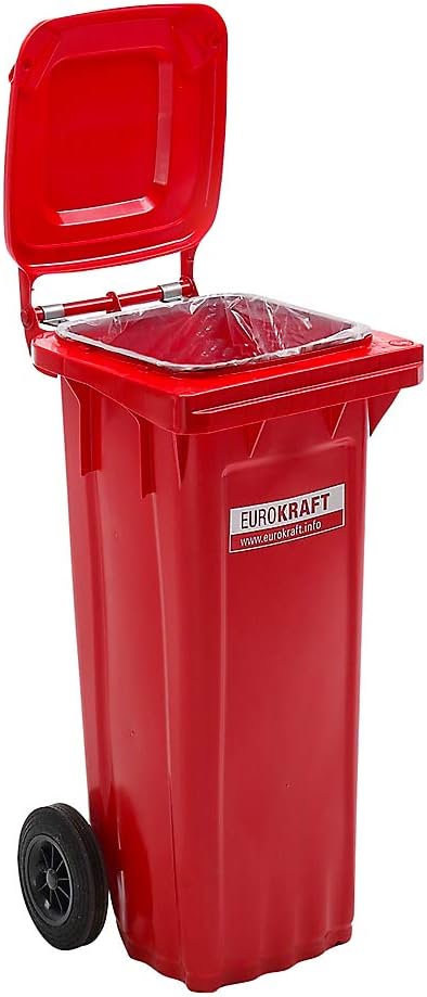 eurokraft | Mülltonne aus Kunststoff DIN EN 840 | Volumen 80 l | BxHxT 448 x 932 x 514 mm | blau, Bl