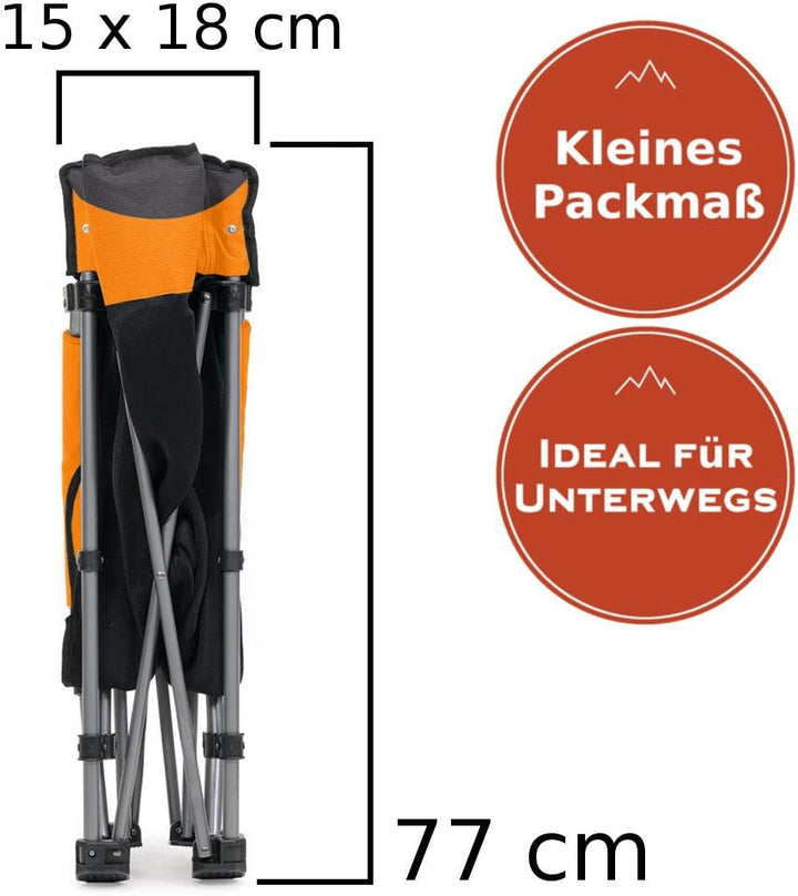 Strandstuhl im 2er-Set | bequemer + extra stabiler Campingstuhl |besonders bequem dank hoher Rückenl