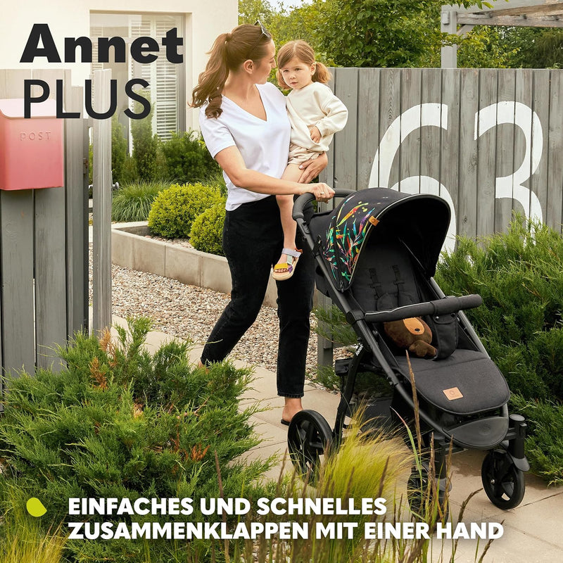 LIONELO Annet Buggy bis 22 kg mit Liegefunktion, Kinderwagen klein zusammenklappbar mit Zubehör, Eva