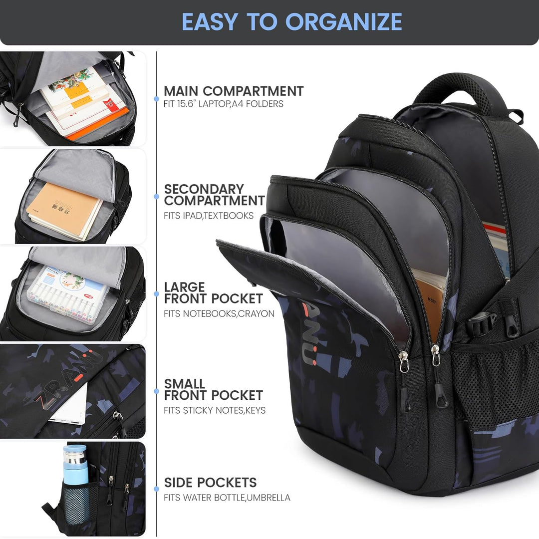 Amythe Rucksack Teenager Schulrucksack - Lässiger Daypack Herren, Schultasche für Jungen der 4.- 9.