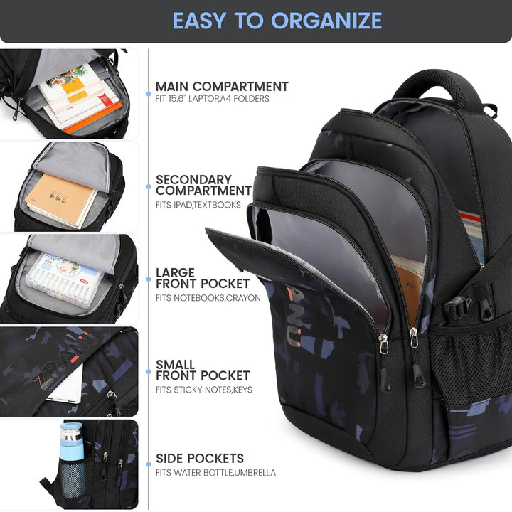 Amythe Rucksack Teenager Schulrucksack - Lässiger Daypack Herren, Schultasche für Jungen der 4.- 9.