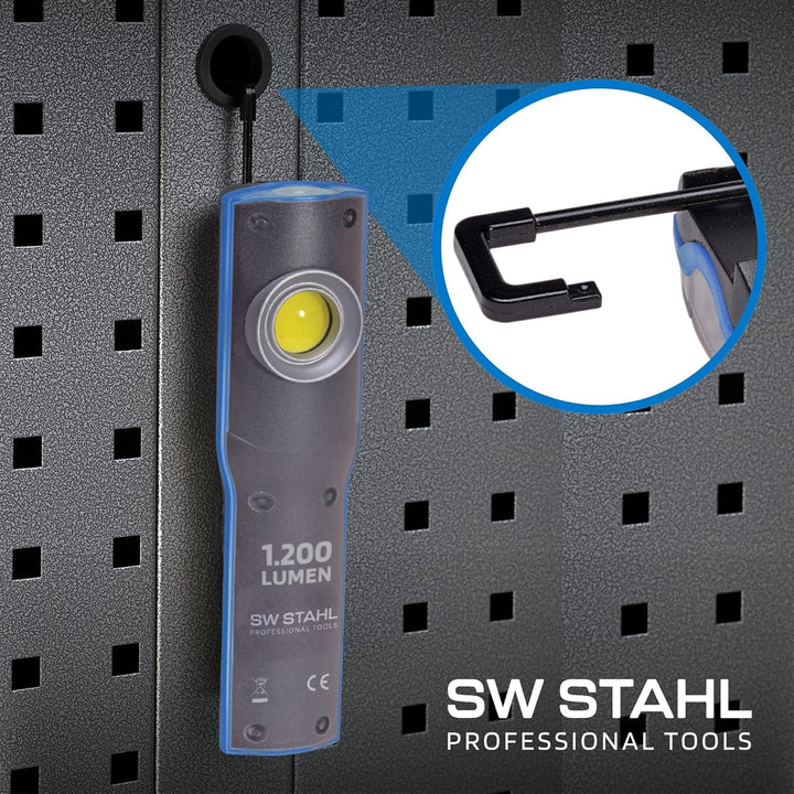SW-Stahl S9790 Arbeitsleuchte Taschenlampe I Ladestation I LED I 1000 Lumen I Metallgehäuse, Blau/Sc