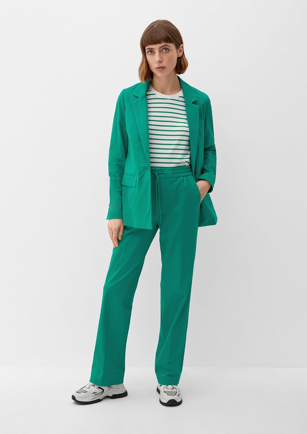 s.Oliver Damen Hose lang, Loose Fit 36 Grün, 36 Grün