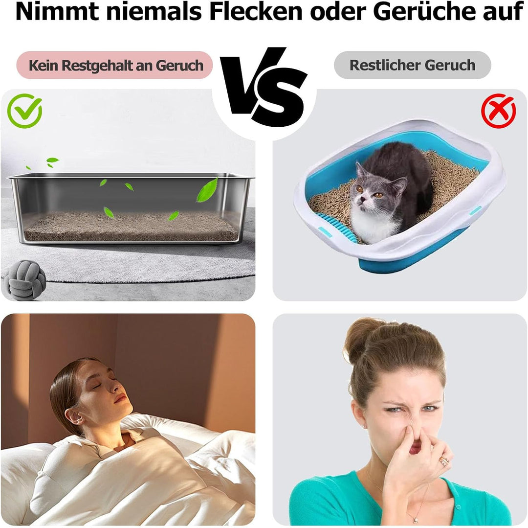 Edelstahl Katzenklo Grosse, XXL Metall Toilette für Grosse Katzen, Offenes Klo ohne Deckel, Hop-in K