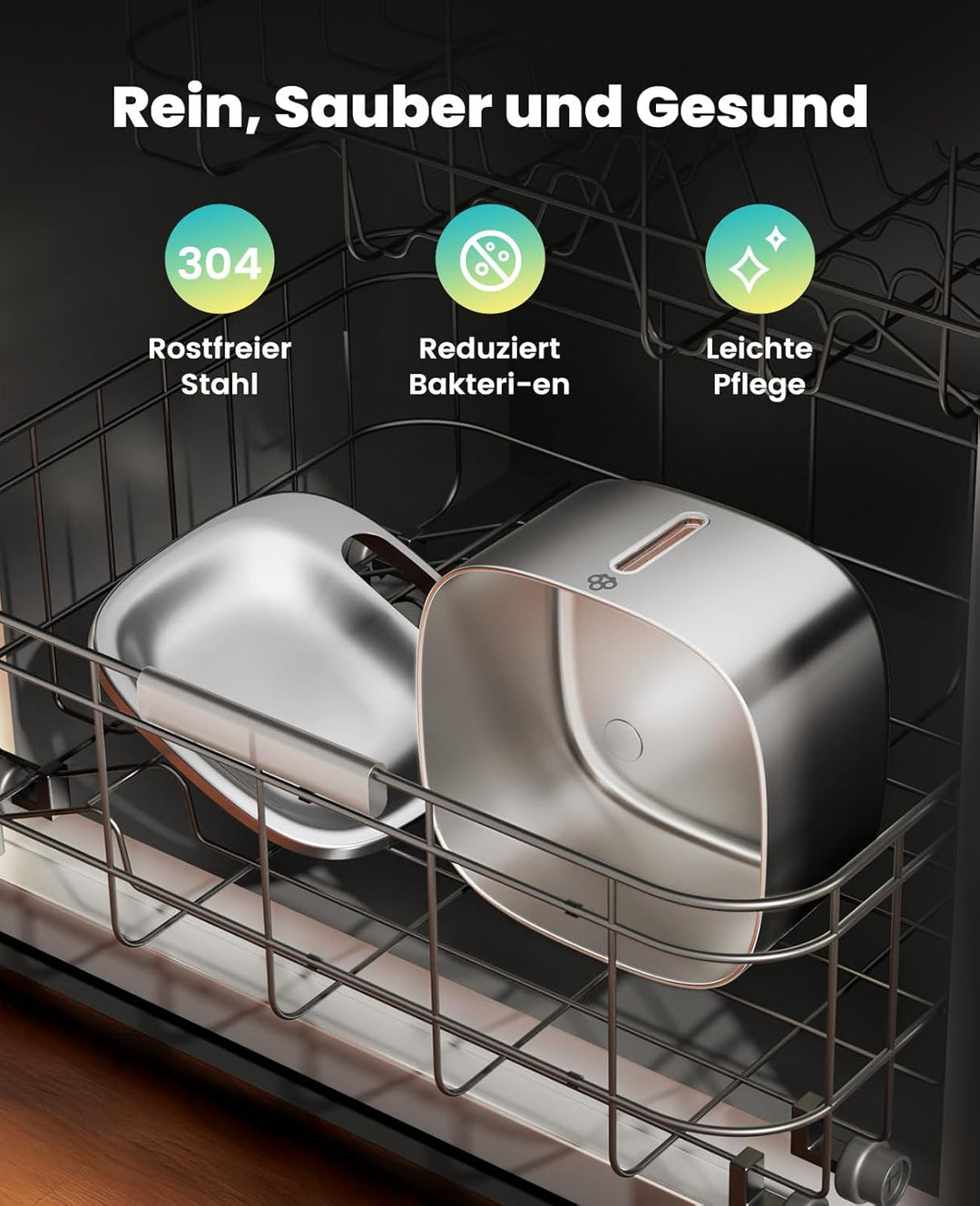 oneisall Katzenbrunnen Kabellos, 5000mAh Batteriebetrieb, 3.5L Trinkbrunnen für Katze mit Bewegungsm