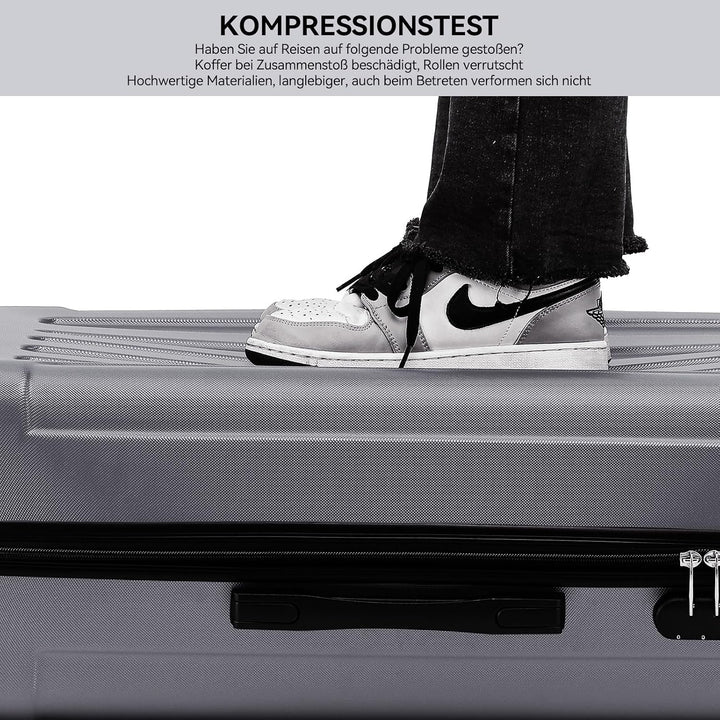 BEIBYE- Hartschalenkoffer Koffer Trolley Rollkoffer Reisekoffer Zahlenschloss 4 Zwilings-Rollen (Dar