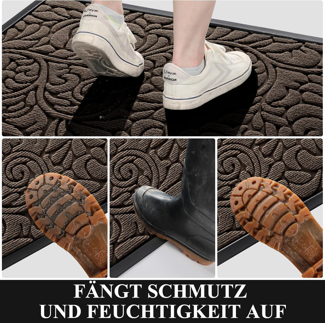 Yimobra Fussmatten - Innen und Aussen, Waschbar Fussmatte, Rutschfester Schmutzfänger Teppich für Ei