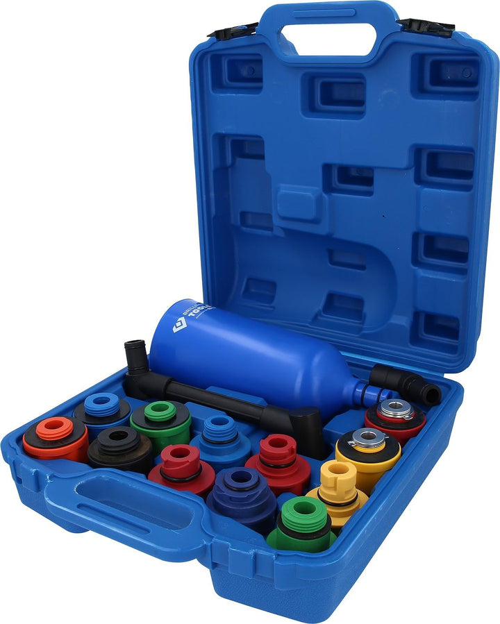 BRILLIANT TOOLS BT711110 MASTER Öl-Einfülltrichter-Satz mit drehbarem Winkelarm, 15-tlg. [Powered by