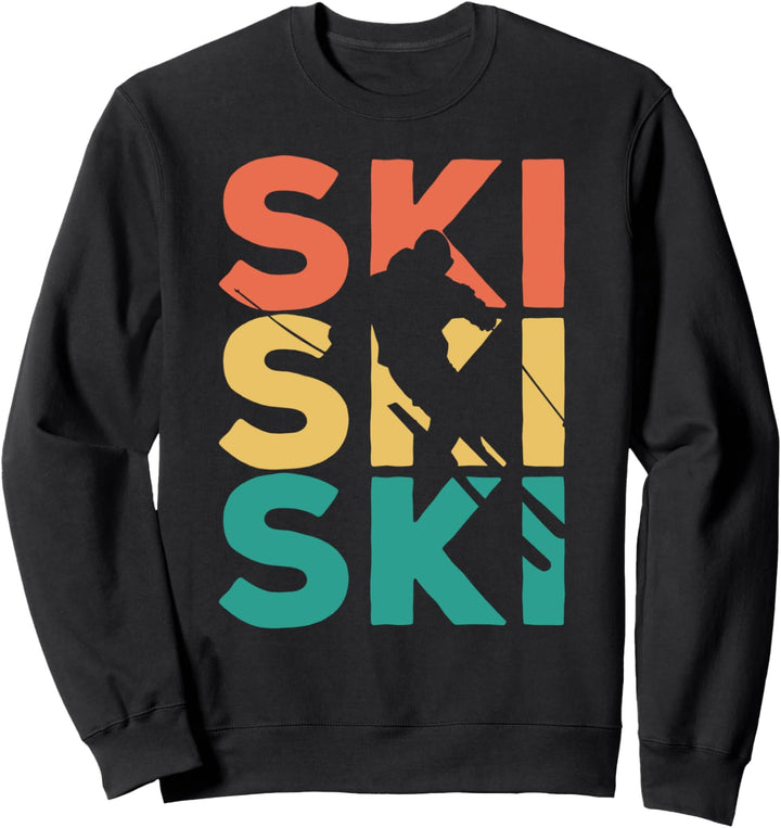 Retro Vintage Skifahren Geschenk für Skifahrer Sweatshirt