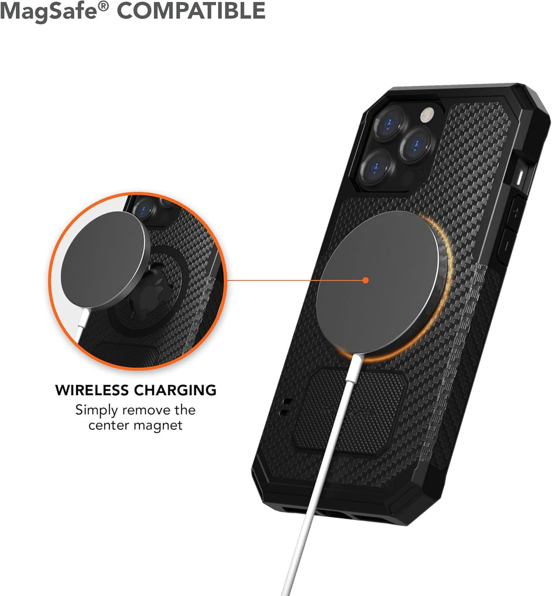 Rokform - iPhone 13 Pro Max Hülle, Rugged Series, Dual Magnet Plus MagSafe kompatibel, magnetische S