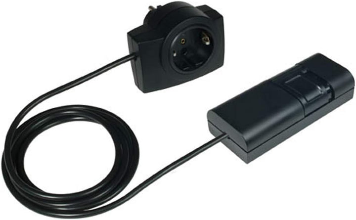EHMANN 2120x0709 Schnurdimmer T21.07 schwarz mit Zwischenstecker, Plug&Play, Phasenanschnitt, 230V,