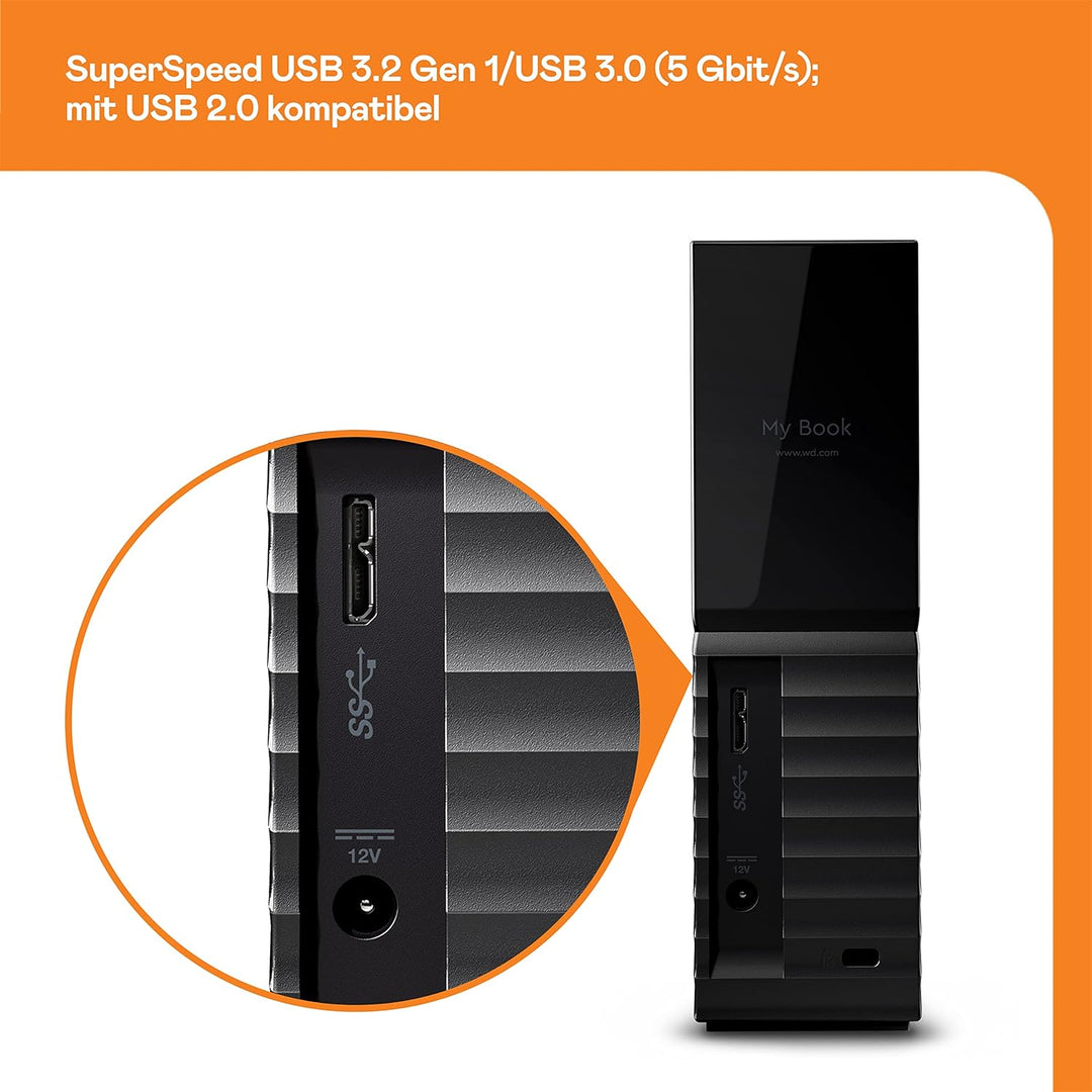 WD My Book 22 TB USB 3.0 Desktop-Festplatte mit Passwortschutz (Desktopspeicher, Sicherungssoftware,