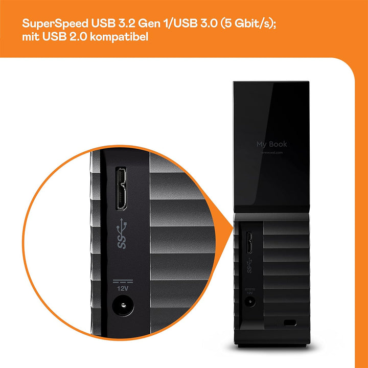 WD My Book 22 TB USB 3.0 Desktop-Festplatte mit Passwortschutz (Desktopspeicher, Sicherungssoftware,