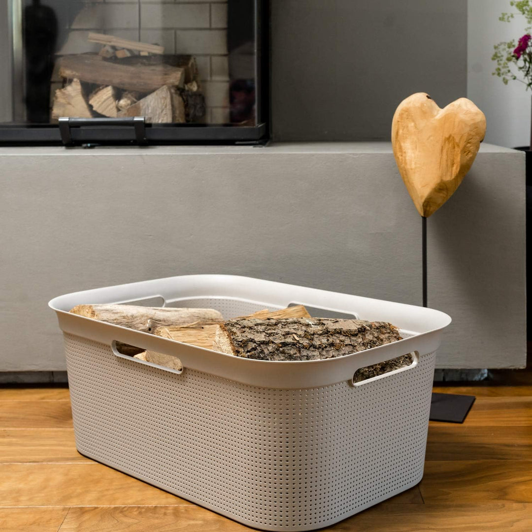 Rotho Brisen 4er-Set Wäschekorb 40l, Kunststoff (PP) BPA-frei, beige, 4 x 40l Cappuccino, Cappuccino