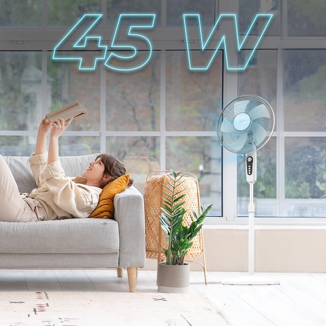 Cecotec Standventilator EnergySilence 515 MaxFlow White. 45 Watt Leistung, 40 cm Durchmesser, 3 Gesc