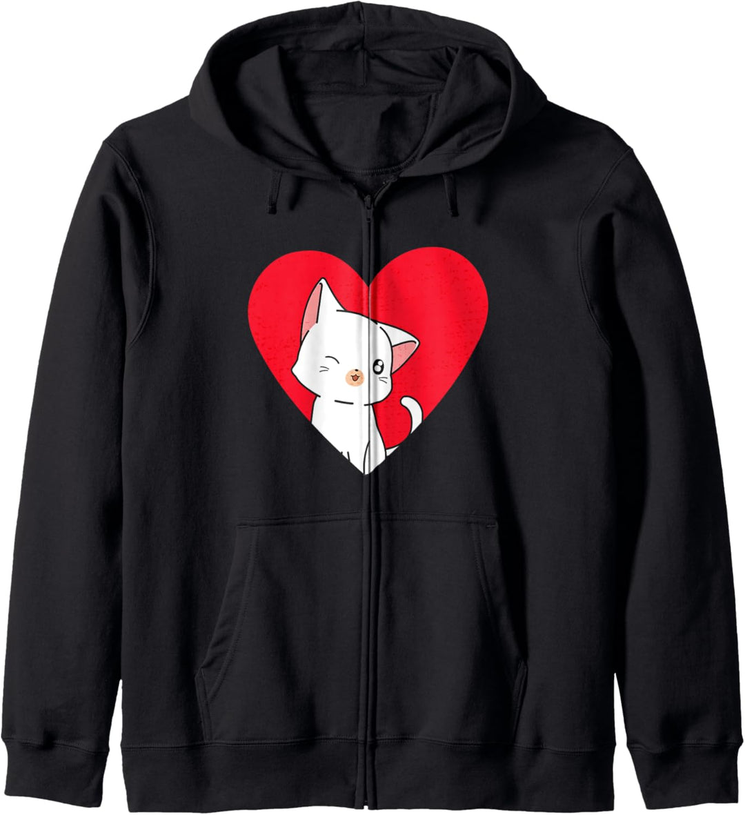 Katze Anime Herz liebt Katzen Daka T-Shirt Kapuzenjacke