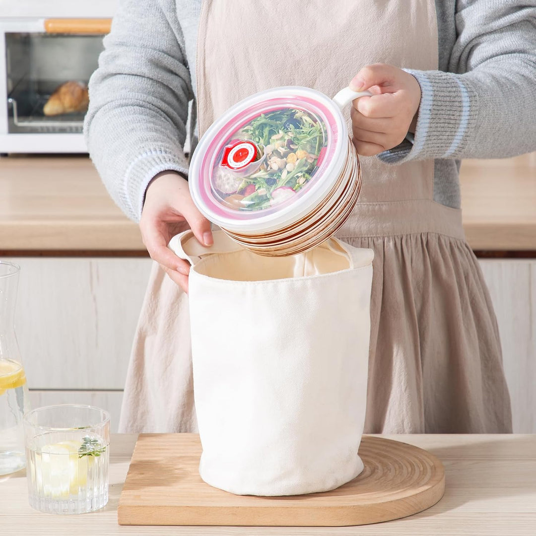 YUN TAO Keramik Suppenschalen 1065 ml mit henkel und Deckel, Küchenschalen Set für Salat, Ramen, Ser
