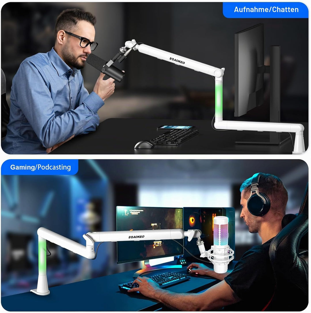 Aokeo AK-55 Mikrofonarm für den Schreibtisch, niedriges Profil, verstellbar, geeignet für Aokeo Yeti