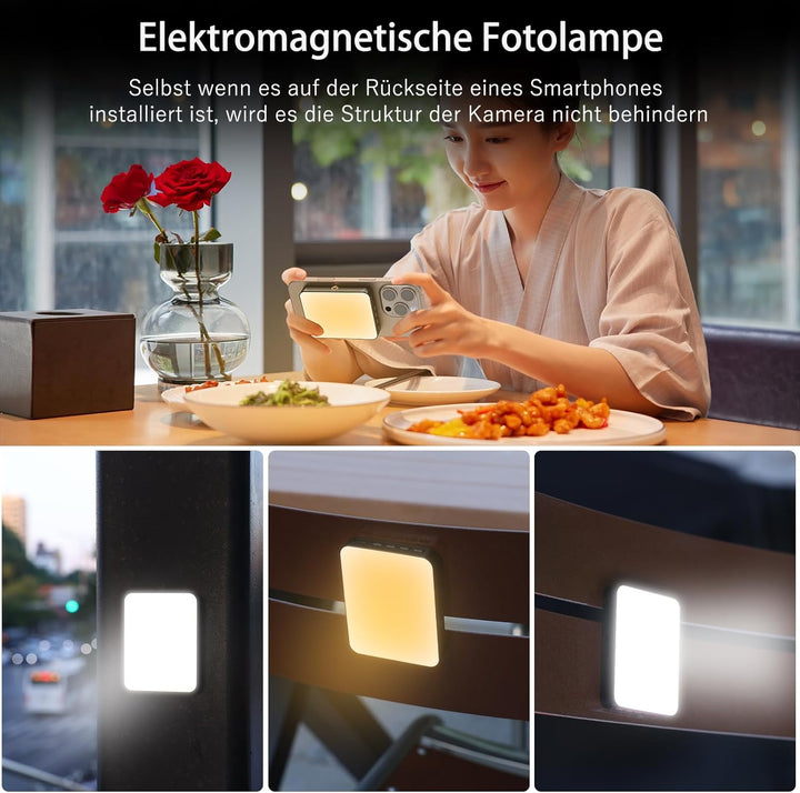 VRIG FD-128 Selfie Licht Handy, 128LED wiederaufladbare kalte Boot Clip1/4 Schraubenlöcher, 3000K–65