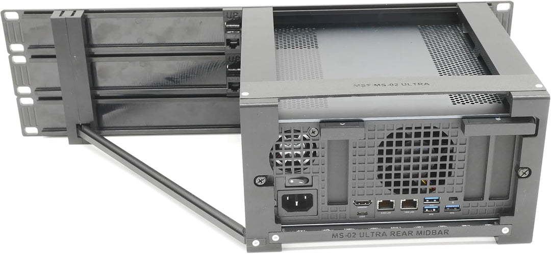 Rack-Halterung für miniSforum MS-02 Ultra mit 2 RJ45-Keystones, 48,3 cm, 3U Höhe, guter Luftstrom