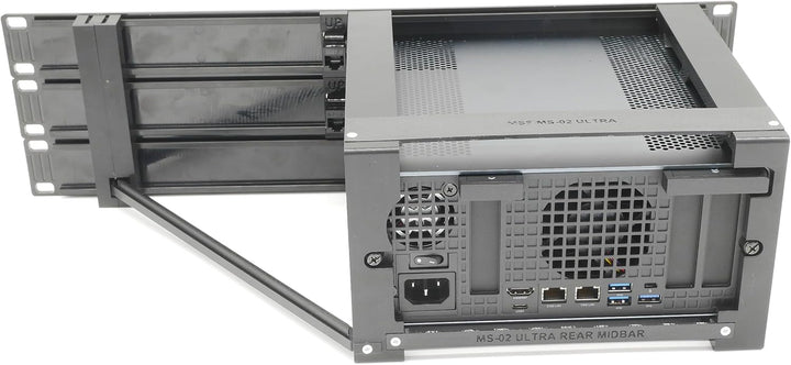 Rack-Halterung für miniSforum MS-02 Ultra mit 2 RJ45-Keystones, 48,3 cm, 3U Höhe, guter Luftstrom