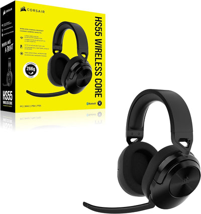 CORSAIR HS55 WIRELESS CORE Leichtes Gaming Headset - Omnidirektionales Mikrofon - Neodym-Treiber - B