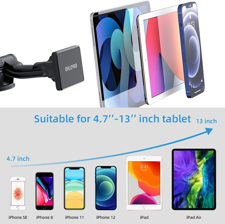OHLPRO Tablet Halterung Auto Magnet, ipad Halterung Auto Vorne Armaturenbrett und Windschutzsche Mag